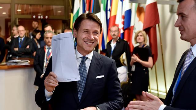 Le premier ministre italien Giuseppe Conte au sommet européen de Bruxelles fin juin. [Reuters - Eric Vidal]