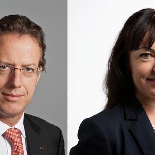 Le conseiller national, Christian Lüscher (PLR/GE), et la conseillère aux Etats Géraldine Savary (PS/VD). [RTS]