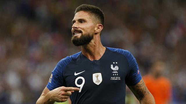 Giroud occupe seul la 4e place du classement des meilleurs buteurs français. [Thibault Camus]