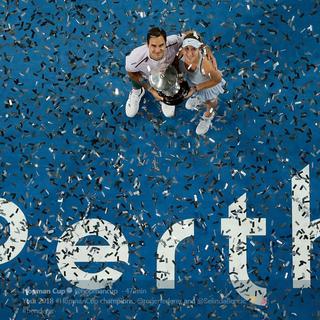 Bencic et Federer disputaient leur 1er double décisif ensemble. [Hopman Cup - twitter]