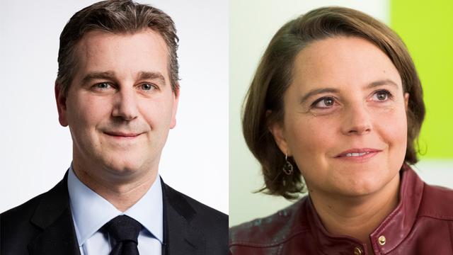 Les conseillers nationaux Marco Chiesa (UDC/TI) et Ada Marra (PS/VD).