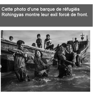Cette photo d'une barque de réfugiés Rohingyas montre leur exil forcé de front.