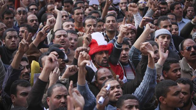 Manifestation anti-gouvernementale du 8 février 2011 sur la place Tahrir au Caire, Egypte. [Keystone - Tara Todras-Whitehill]