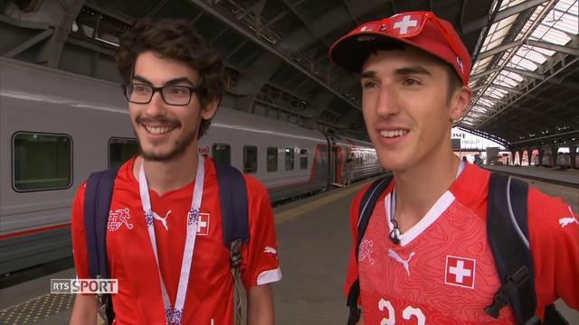 Loris et Felix, 2 supporters de l'équipe de Suisse