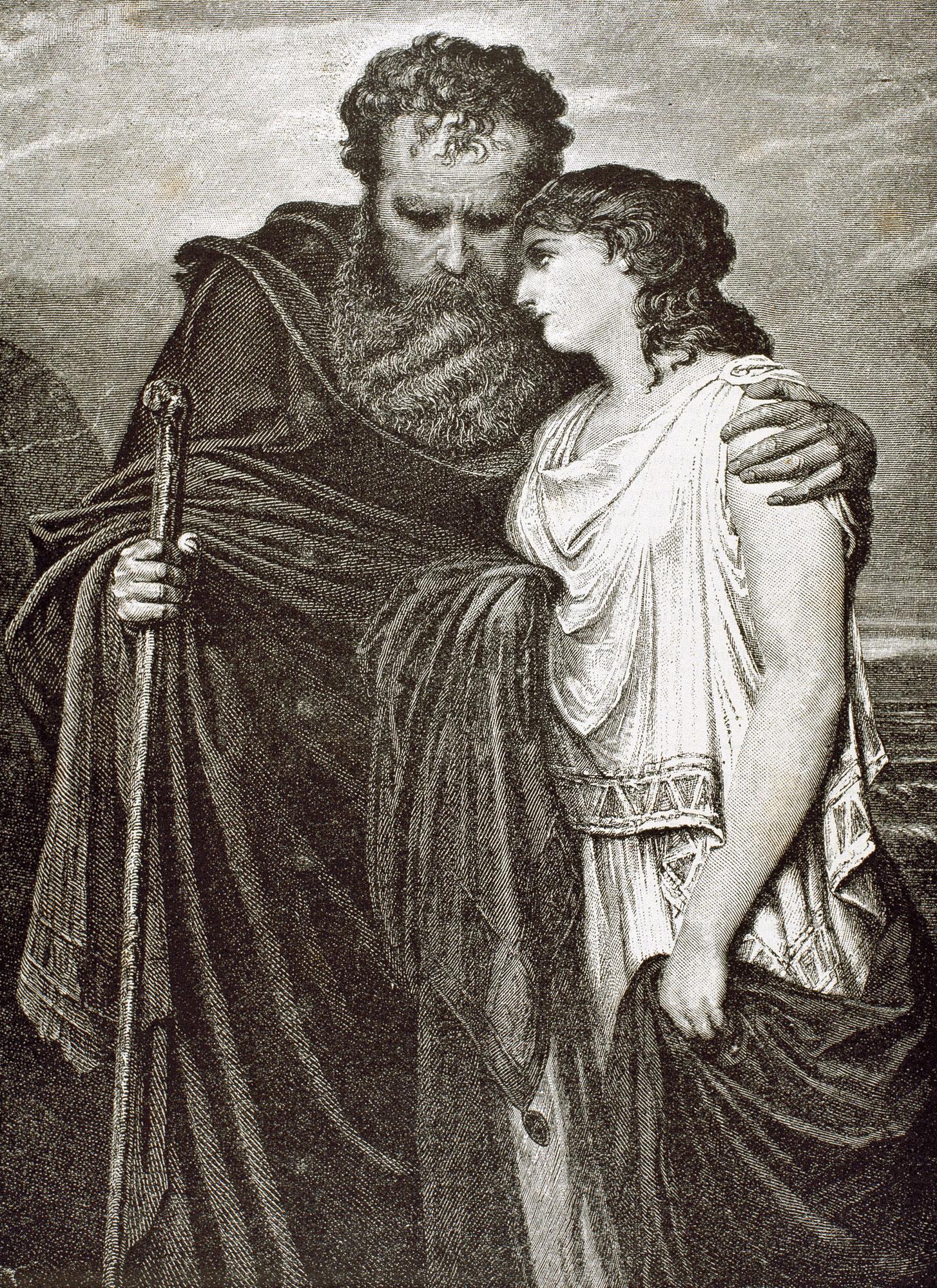 Oedipe et Antigone, gravure. [AFP]