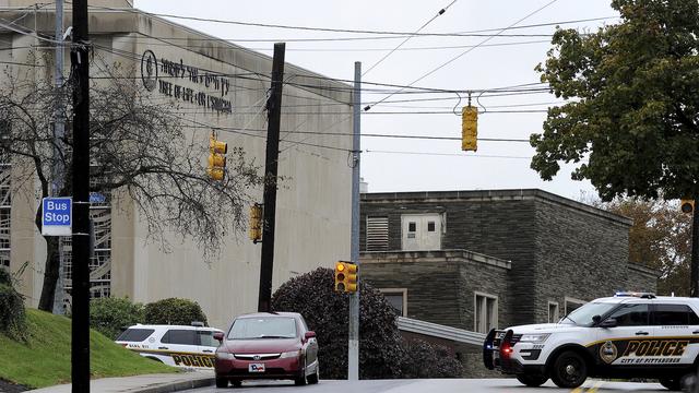 La synagogue où la fusillade s'est produite à Pittsburgh. [Keystone - Pam Panchak/Post-Gazette via AP]