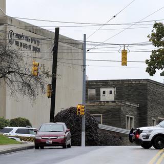 La synagogue où la fusillade s'est produite à Pittsburgh. [Keystone - Pam Panchak/Post-Gazette via AP]