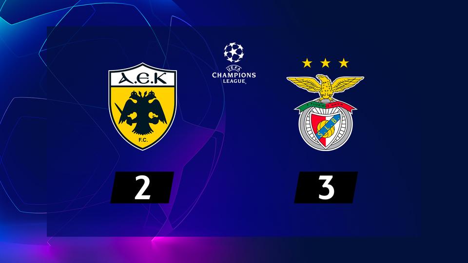 2e journée, AEK Athènes - Benfica (2-3): le résumé de la rencontre