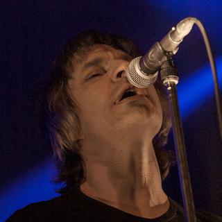 Franz Treichler, chanteur du groupe "The Young Gods" en avril 2009. [Keystone - Jean-Christophe Bott]