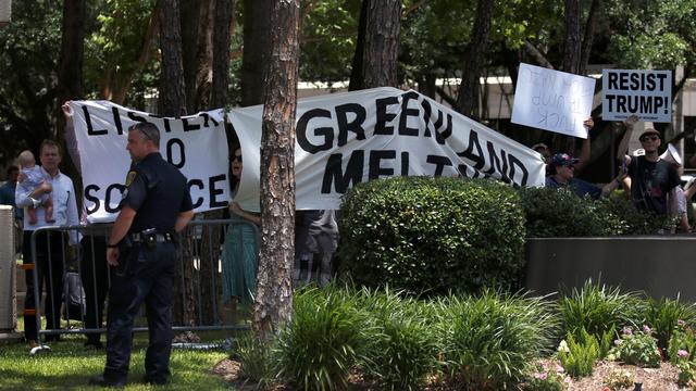 Manif contre la politique climatique de Donald Trump à Houston, 31.05.2018. [Reuters - Joshua Roberts]