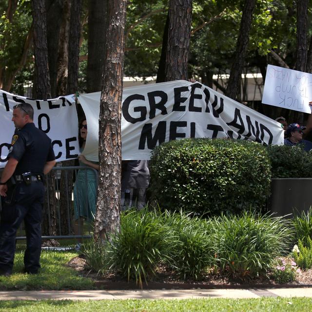 Manif contre la politique climatique de Donald Trump à Houston, 31.05.2018. [Reuters - Joshua Roberts]