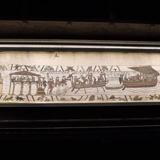 La Tapisserie de Bayeux, qui raconte en images la bataille de Hastings en 1066. [Keystone - Stéphane Maurice - Mairie de Bayeux - AP]