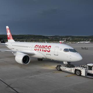 Un appareil de Swiss à Zurich, en mai 2017. [Keystone - Gaëtan Bally]