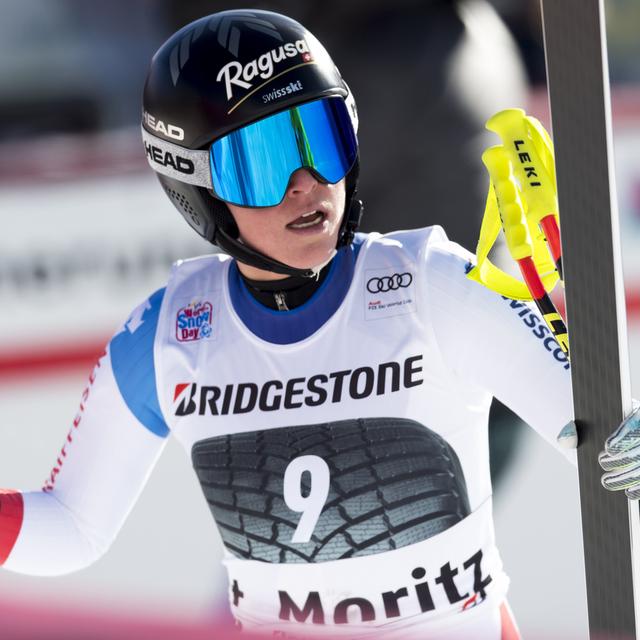 Lara Gut-Behrami a terminé 2e du Super-G à St-Moritz. [Keystone - Gian Ehrenzeller]
