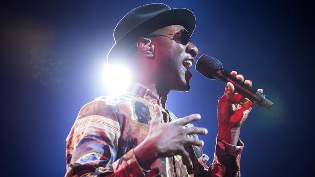 Aloe Blacc sur la scène de l'auditorium Stravinski au Montreux Jazz Festival, le 30 juin 2018. [2018 FFJM - Marc Ducrest]