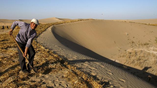 Le désert progresse dans la province chinoise du Gansu. [EPA/Keystone - Michael Reynolds]