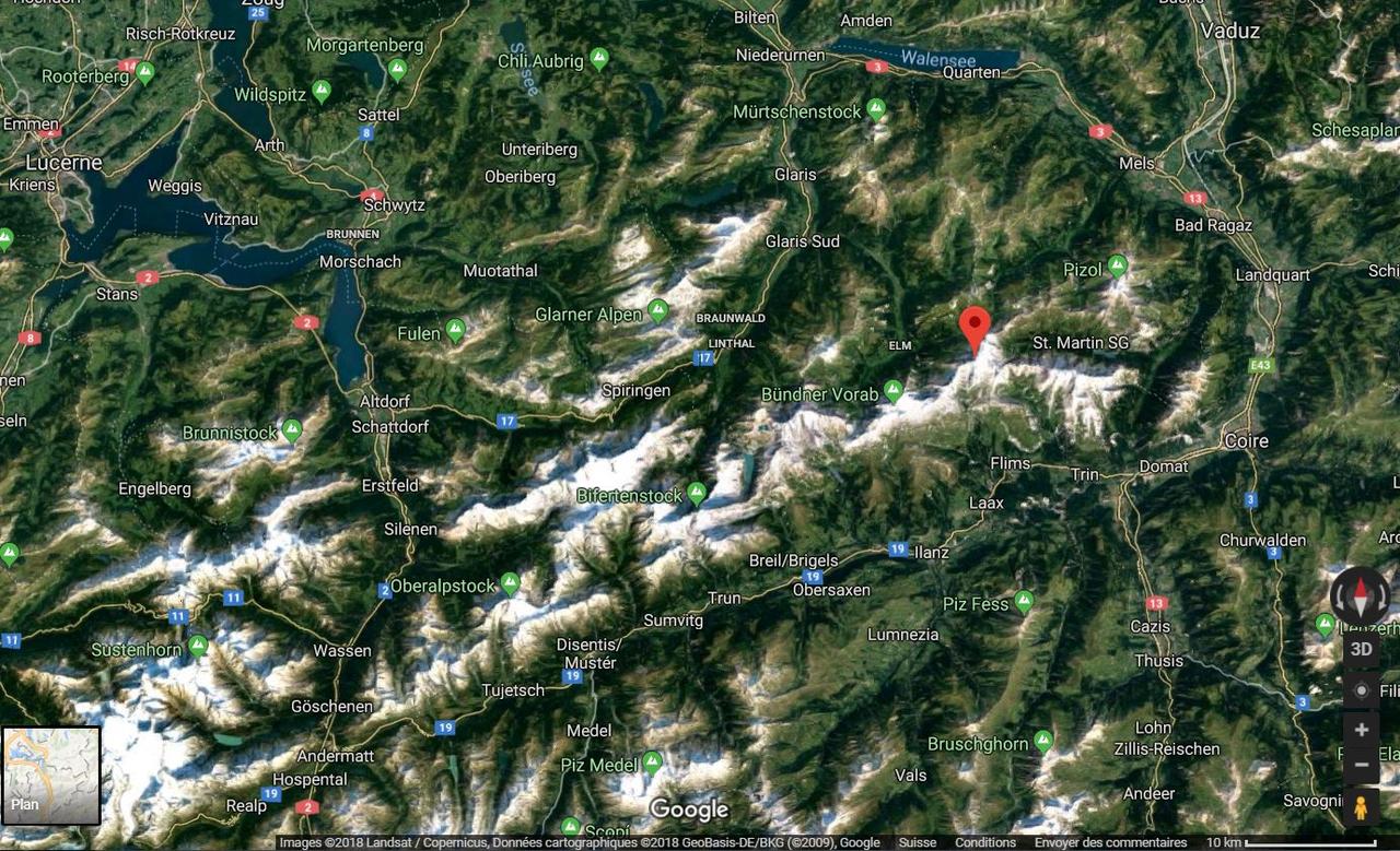 Le lieu du crash de l'avion "Tante Ju". [Google Maps]