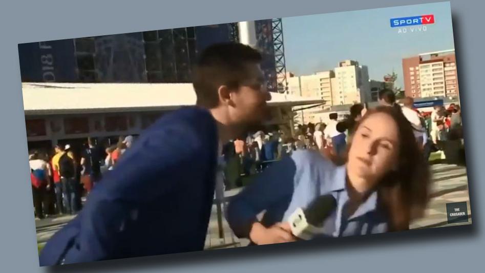 La journaliste brésilienne de la TV Globo Julia Guimarães a été agressée en plein direct. [DR]