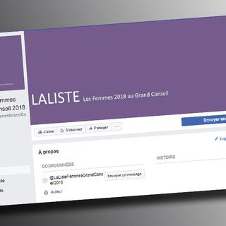 Capture de la page Facebook de LALISTE – femmes 2018 au Grand Conseil. [Facebook]