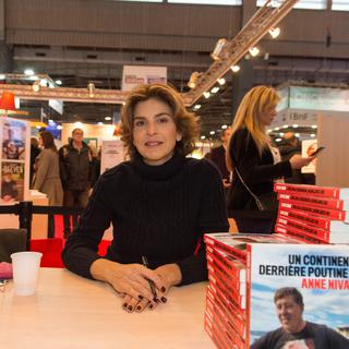 Le journaliste Anne Nivat présente son livre sur la Russie de Poutine au Salon du livre de Paris, le 18 mars 2018 [AFP - Serge Tenani]