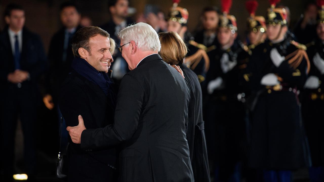 Emmanuel Macron et le président allemand Frank-Walter Steinmeier étaient à Strasbourg pour le début de "l'itinérance mémorielle". [DPA/AFP - Sebastian Gollnow]