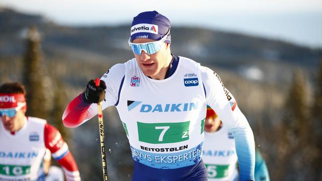 Dario Cologna a effectué une belle remontée pour le relais suisse. [Terje Pedersen]