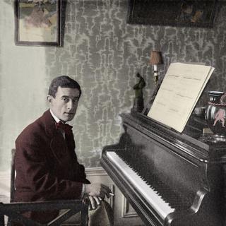 Portrait du compositeur Maurice Ravel en 1914. [AFP - Leemage]