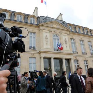 Emmanuel Macron a décidé de fermer la salle de presse placée dans la cour de l'Elysée. [AFP - Ludovic Marin]