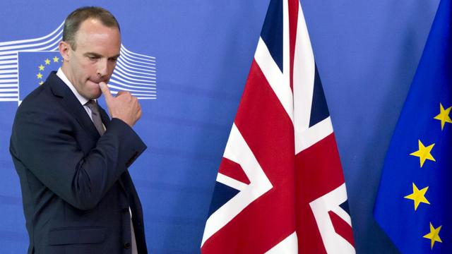 Le ministre en charge du Brexit, Dominique Raab, photographié ici en août 2018 à Bruxelles. [AP/Keystone - Virginia Mayo]