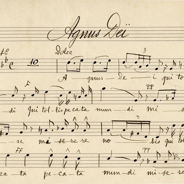 Partition manuscrite de la "Petite Messe Solennelle". [Leemage/AFP - Gusman]