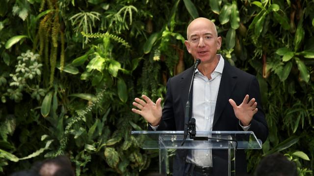 Le fondateur et patron d'Amazon Jeff Bezos, le 29 janvier 2018. [Reuters - Lindsey Wasson]