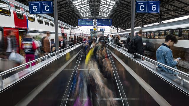 La gare de Lausanne, en novembre 2018. [Keystone - Jean-Christophe Bott]