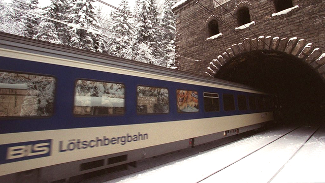 L'entrée nord de l'ancien tunnel du Lötschberg, ici en 1999. [Keystone - Alessandro della Valle]