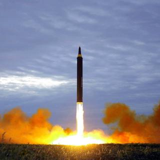 Un essai de missile intercontinental par la Corée du Nord en août 2017. [Keystone - Korean Central News Agency]