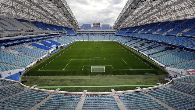 Le stade Fisht à Sotchi, l'une des villes hôtes pour la Coupe du monde 2018 de football en Russie. [EPA/Keystone - Yuri Kochetkov]