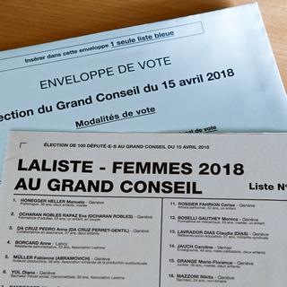 Laliste-Femmes aux élections cantonales genevoises a obtenu 3,2% des voix. [Keystone - Salvatore Di Nolfi]