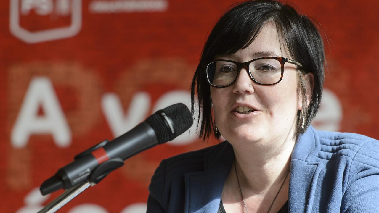 Martine Docourt, co-présidente des femmes socialistes suisses, candidate au Conseil des Etats neuchâtelois. [Keystone - Jean-Christophe Bott]