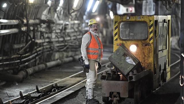 Un mineur de la mine de charbon de Bottrop, en Allemagne. [Keystone - Martin Meissner]