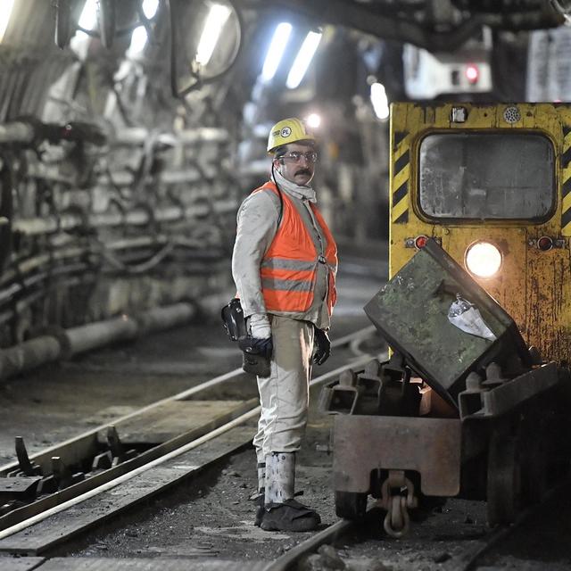Un mineur de la mine de charbon de Bottrop, en Allemagne. [Keystone - Martin Meissner]