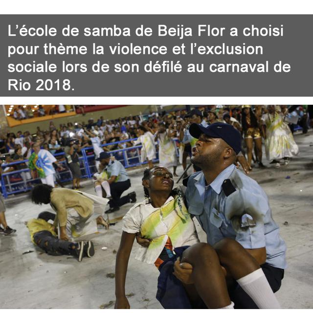Si la photo est bonne - Scène de terreur au carnaval de Rio 2018. [AP Photo - Silvia Izquierdo]