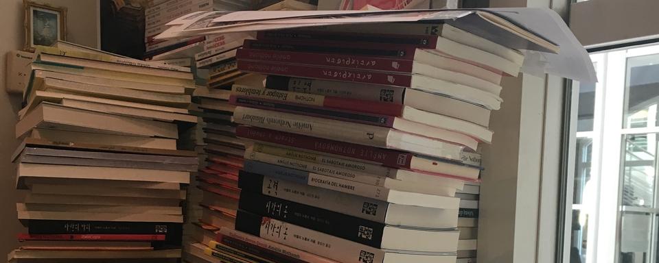 Le bureau d'Amélie Nothomb. [RTS - Karine Vasarino]