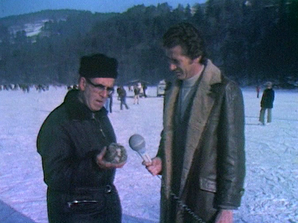 Lac gelé des Brenets en 1973. [RTS]