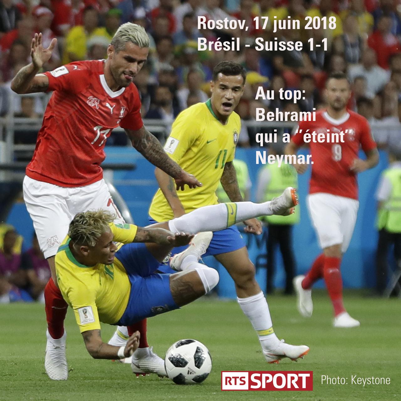 L'équipe de Suisse a fait match nul contre le Brésil lors de son premier match de la Coupe du monde 2018. [Urs Lindt/freshfocus - Urs Lindt/freshfocus]