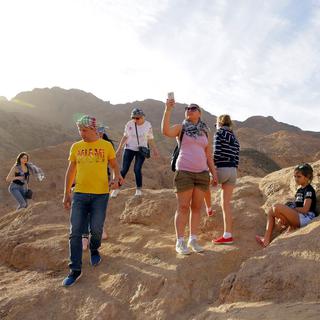 Des touristes dans la péninsule égyptienne du Sinaï. [EPA/Keystone - Khaled Elfiqi]