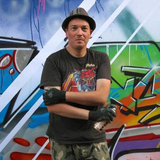 David Duvoisin, graffeur et fondateur de l'Urban Art Academy, première école d'art urbain de Suisse. [DR]