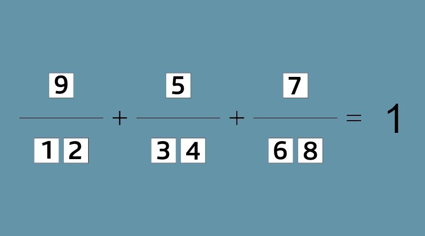 C'est ainsi qu'en utilisant le chiffres de 1 à 9 chacun une fois on peut remplir les cases de telle sorte que la somme soit correcte. [Mathscope, UNIGE - Shaula Fiorelli Vilmart]