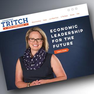 Capture d'écran du site de Courtney Tritch, candidate démocrate au Congrès. [https://www.tritchforcongress.com/]