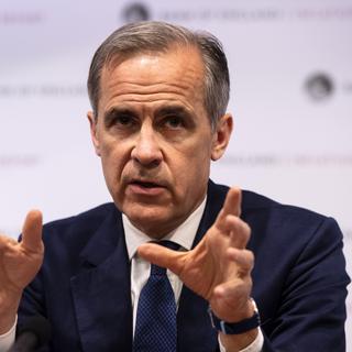 Le gouverneur de la Banque d'Angleterre, Mark Carney, le 10 mai 2018 à Londres. [EPA - WILL OLIVER]