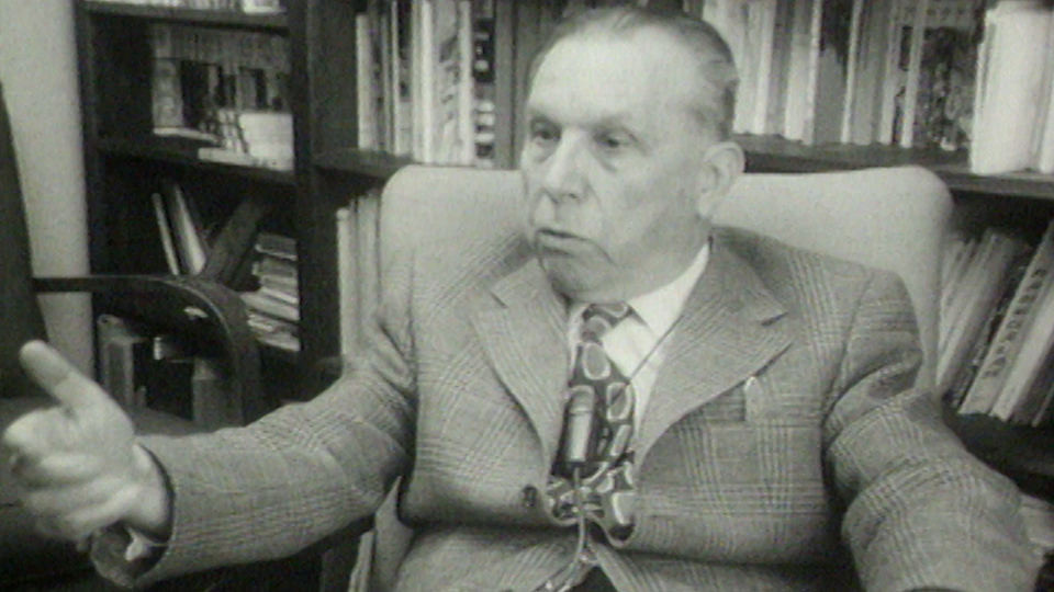 Le journaliste et promoteur du séparatisme jurassien René Fell en 1974. [RTS]