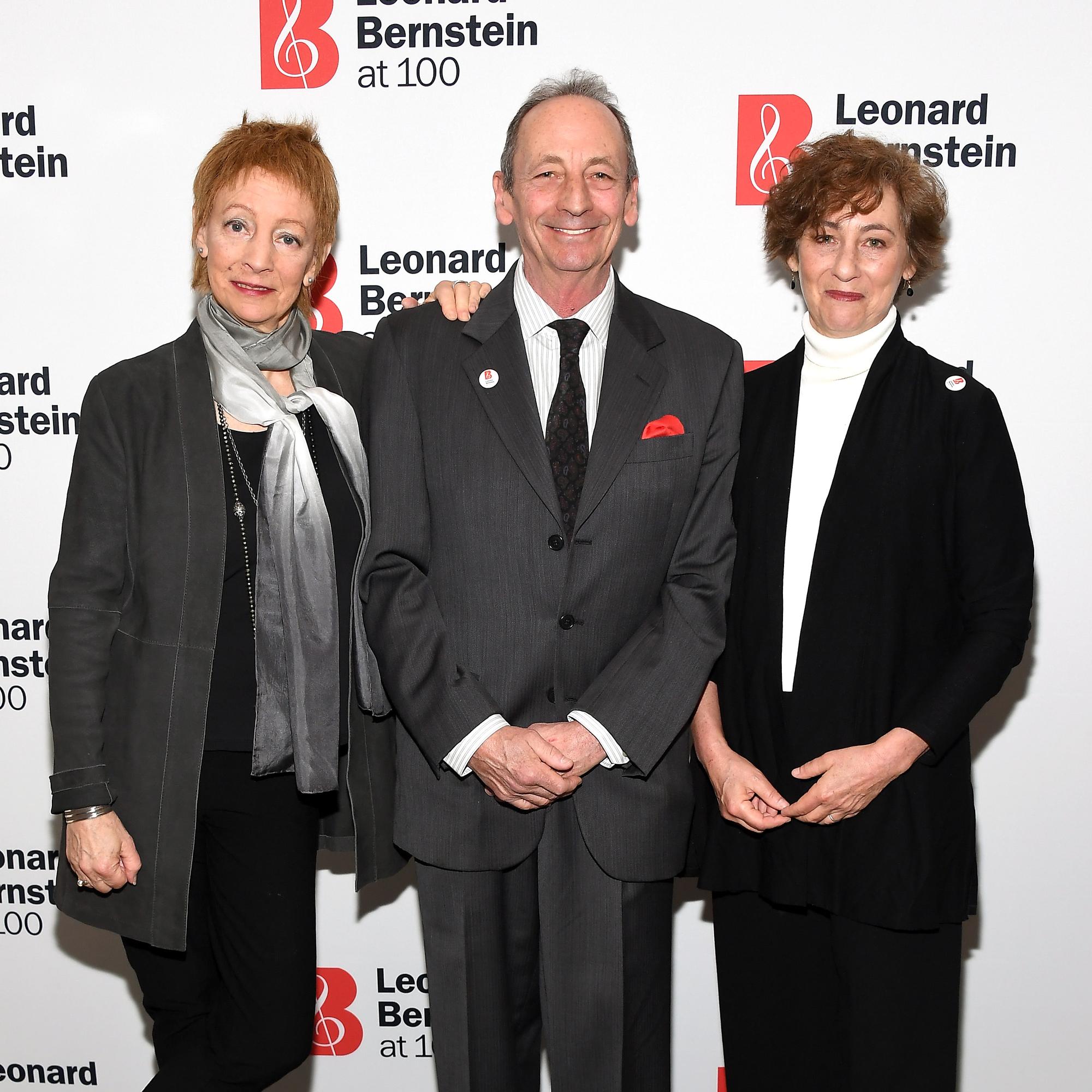 NEW YORK, NY - MAY 09: (L-R) Jamie Bernstein, Alexander Bernstein, and Nina Bernstein attend the Leonard Bernstein at 100 press event at the Stanley H. Kaplan Penthouse at Lincoln Center on May 9, 2017 in New York City. [GETTY IMAGES NORTH AMERICA / AFP - Dia Dipasupil]